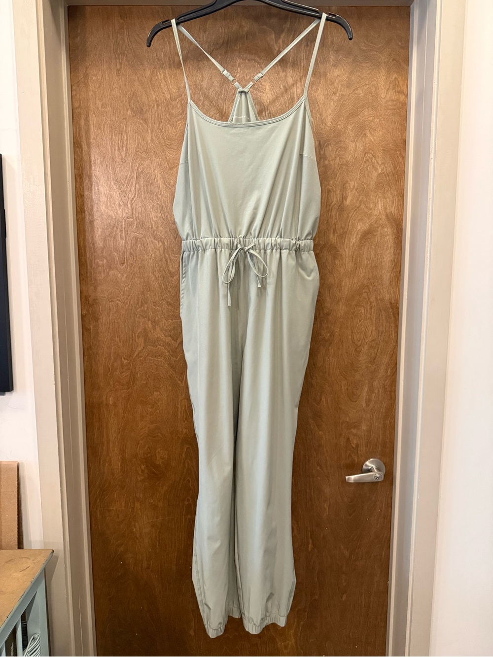 Abercrombie & Fitch Light Sage Green Drawstring Jumpsuit